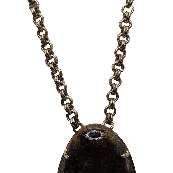STELLA & DOT Leona Necklace Labradorite Stone Pendant, 30" - Picture 6 of 12